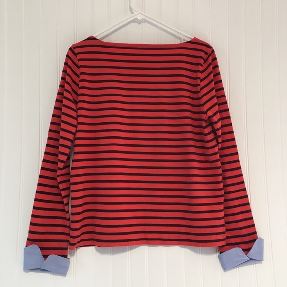J. Crew Long Sleeve Top With Contrasting Cuffs - Picture 2 of 11